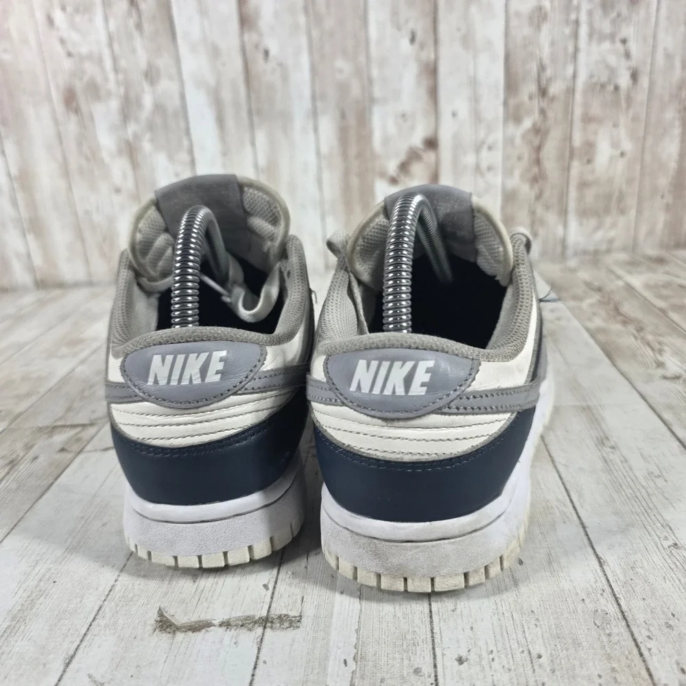 Nike Dunk Low Navy Grey White Leather Sneakers‎ HV2390-100 Mens 7